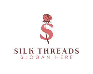 Floral Rose Letter S logo design