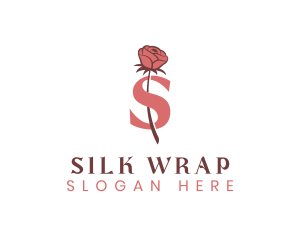 Floral Rose Letter S logo design