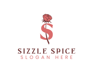 Floral Rose Letter S logo design