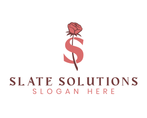 Floral Rose Letter S logo design