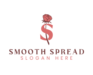 Floral Rose Letter S logo design