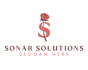 Floral Rose Letter S logo design