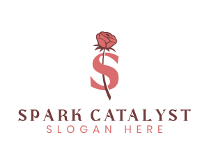 Floral Rose Letter S logo design