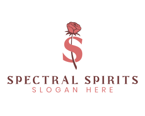 Floral Rose Letter S logo design