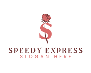 Floral Rose Letter S logo design