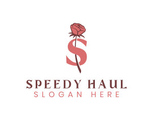 Floral Rose Letter S logo design