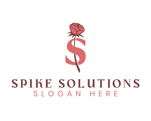 Floral Rose Letter S logo design