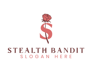 Floral Rose Letter S logo design