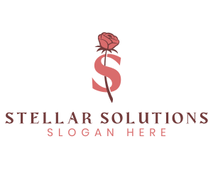 Floral Rose Letter S logo design