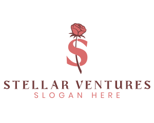 Floral Rose Letter S logo design