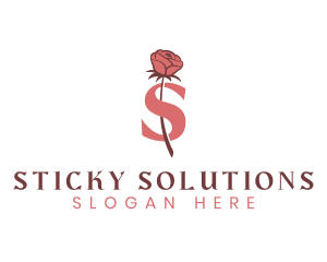 Floral Rose Letter S logo design