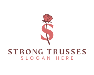 Floral Rose Letter S logo design