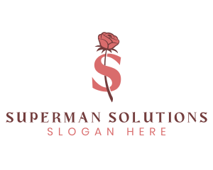 Floral Rose Letter S logo design