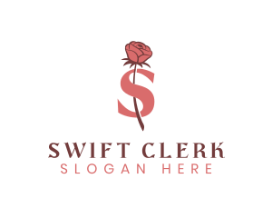 Floral Rose Letter S logo design