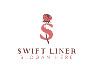 Floral Rose Letter S logo design