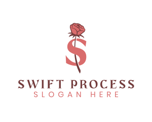 Floral Rose Letter S logo design