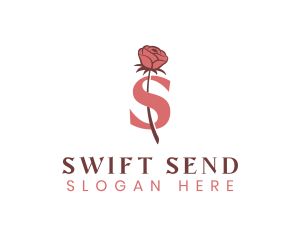 Floral Rose Letter S logo design