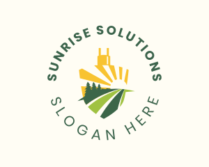 Sunrise - Sunrise Field Landscape logo design