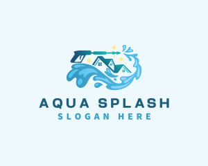 Pressure Wash Housekeeping Splash logo design