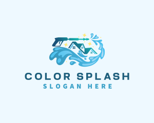 Pressure Wash Housekeeping Splash logo design