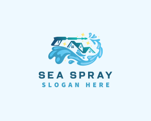 Pressure Wash Housekeeping Splash logo design