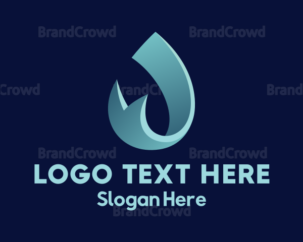 Water Droplet Ribbon Logo