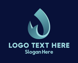 Pool Cleaning - Water Droplet Ribbon logo design