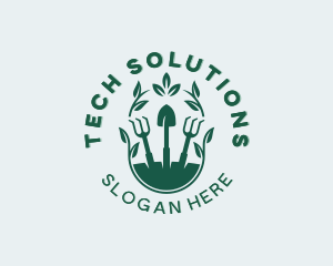 Landscaping Gardening Tools Logo