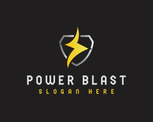 Power Lightning Shield logo design