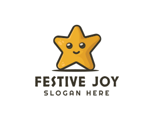 Cute Smiley Star  logo design