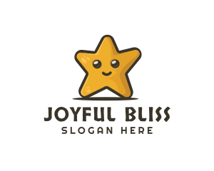 Cute Smiley Star  logo design