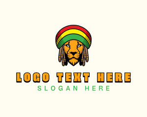 Rasta - Lion Dreadlocks Rastafari logo design