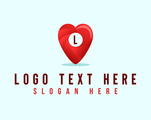 Maps - Heart Location Pin logo design