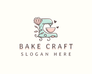 Floral Baking Mixer logo design