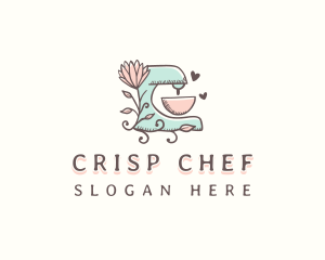 Floral Baking Mixer logo design