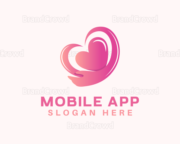 Pink Heart Hand Logo