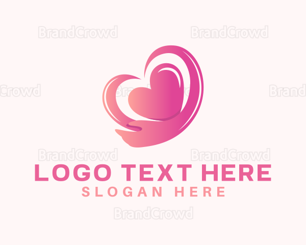 Pink Heart Hand Logo