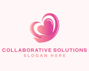 Teamwork - Pink Heart Arm logo design