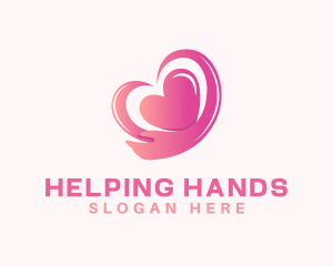 Humanitarian - Pink Heart Arm logo design