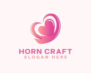 Pink Heart Arm  logo design