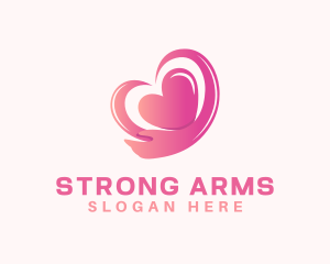 Pink Heart Arm  logo design