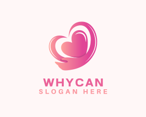 Helping Hand - Pink Heart Arm logo design