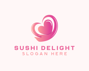 Pink Heart Arm  logo design