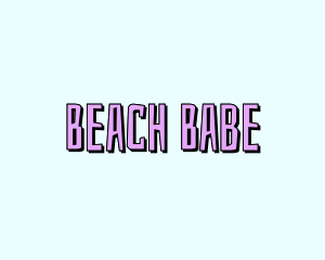 Beach Cartoon Wordmark logo design