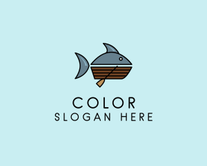 Fisherman - Tuna Fishing Boat logo design