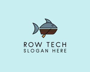 Row - Tuna Fishing Boat logo design
