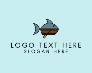 Row - Tuna Fishing Boat logo design