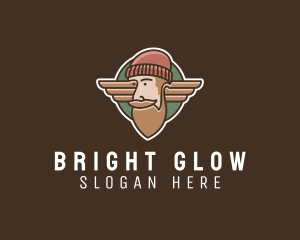 Wings - Hipster Lumberjack Wings logo design