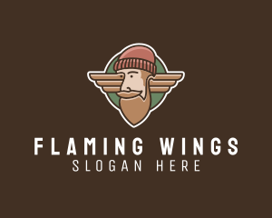 Wings - Hipster Lumberjack Wings logo design