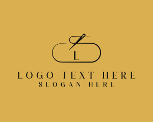 Handcrafted - Sewing Needle Thread logo design